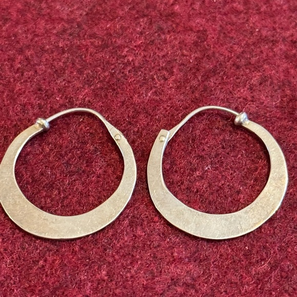 Vintage Sterling 925 small hoop earrings with abalone inlay - Picture 3 of 4